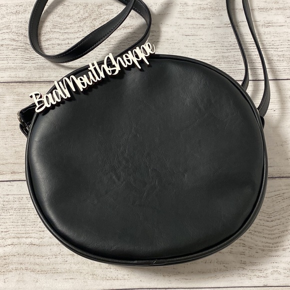 *Love Pain and Stitches Black and Holo Bad Company Pumpkin Crossbody Purse - Picture 7 of 8